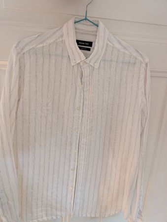 Massimo Dutti Leinenhemd Weiss Slimfit Gr. S