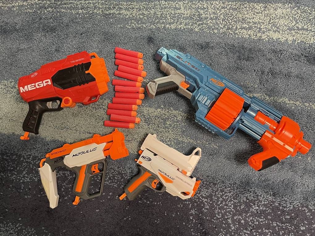 Giocattoli: Nerf 4er Set Pistole Elite Mega 2 Modulus digital NERF Elite – Usato da Zürich venduto da veram1981