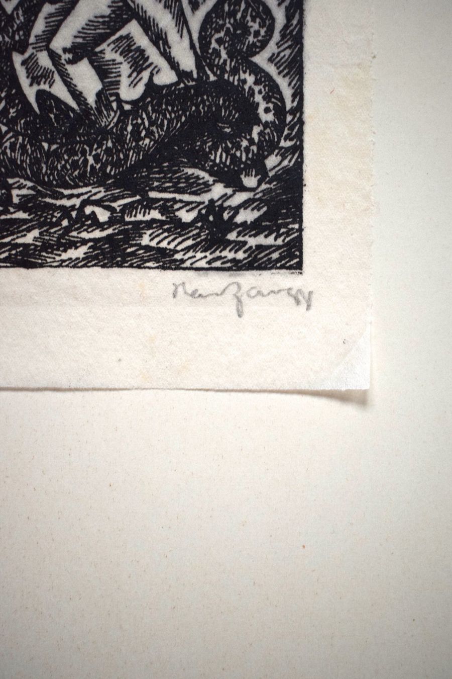 Gravures sur bois: Drachentöter antik sign. Holzschnitt Siegfried – D'occasion à Zürich par kunstarchiv.online 5