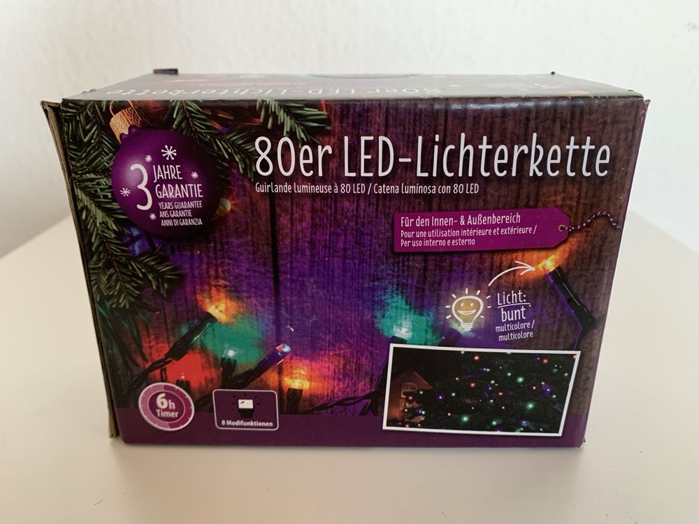 Neue LED Lichterkette mit 80 Lämpchen, mit Timer Kaufen