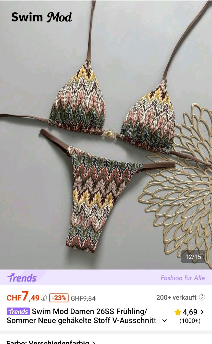 Shein Costumi da bagno & Bikini: Bikini von Shein Braun mit Muster – Nuovo (secondo la descrizione) da Ebikon venduto da SecondChance_byM 5