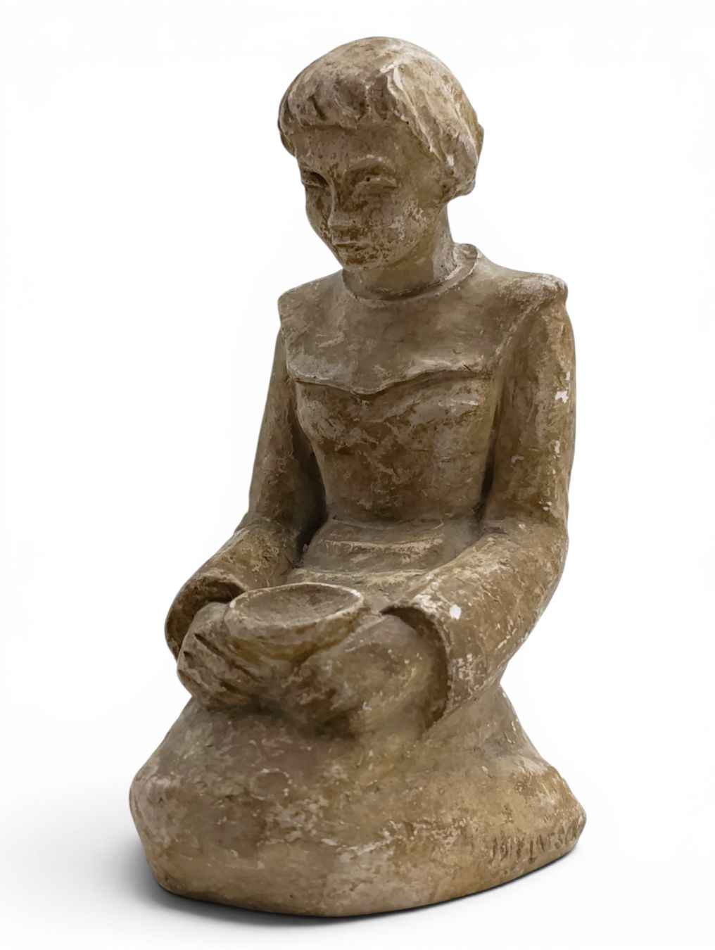 Statuette: Antike Terrakotta Figur signiert  – Usato da Hochfelden venduto da Relict