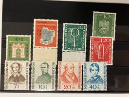BRD 1953/55, Mi 171-72,163,217-18,222-25, **, KP 137.--