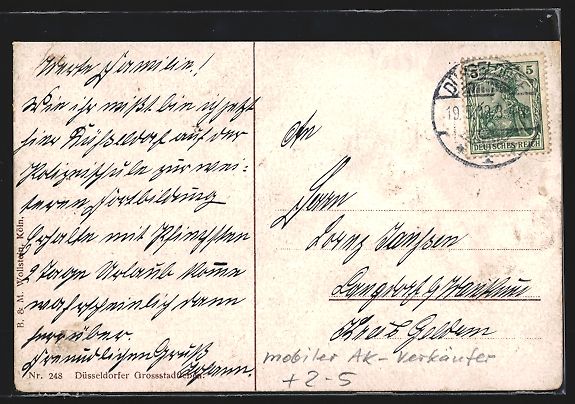 Cartoline postali: Düsseldorf, Platz am Bahnhof mit Passan – Usato da Berlin venduto da bartko-reher 1
