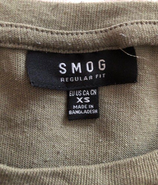 T-Shirts: T-shirt Immod vert olive, fleurs noires, taille S – Gebraucht aus Aigle von Tchamille 4