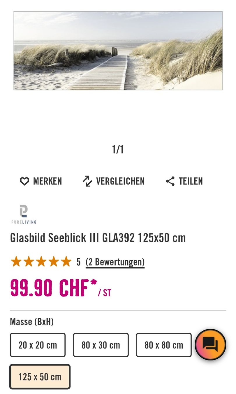 Poster & Bilder: Glasbild Seeblick III GLA392 125x50 cm – Neu (gemäss Beschreibung) aus Berikon von Airxonic 4