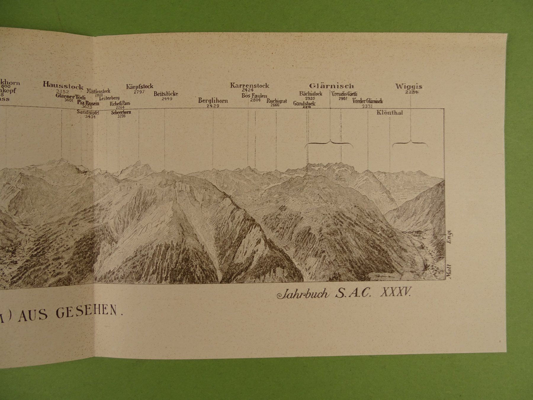 Cartine & Atlanti: PANORAMA VOM FAHNENSTOCK, 1900 – Usato da Grüningen venduto da Kartensammler 2