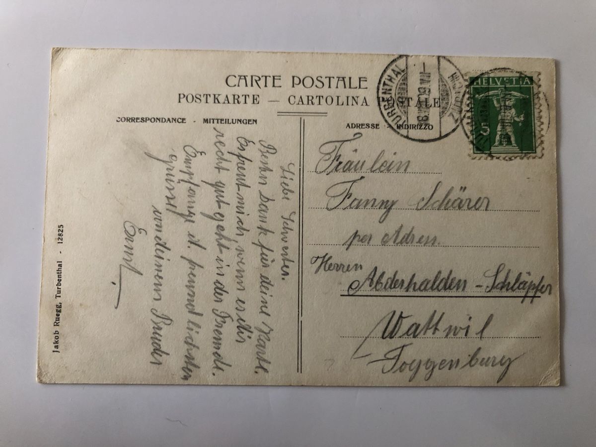Cartoline postali: Ansichtskarte Turbenthal – Usato da Näfels venduto da fritzjk 1