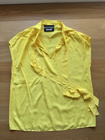 Boutique Moschino Damen Bluse gelb Grösse 38 Seide Viskose