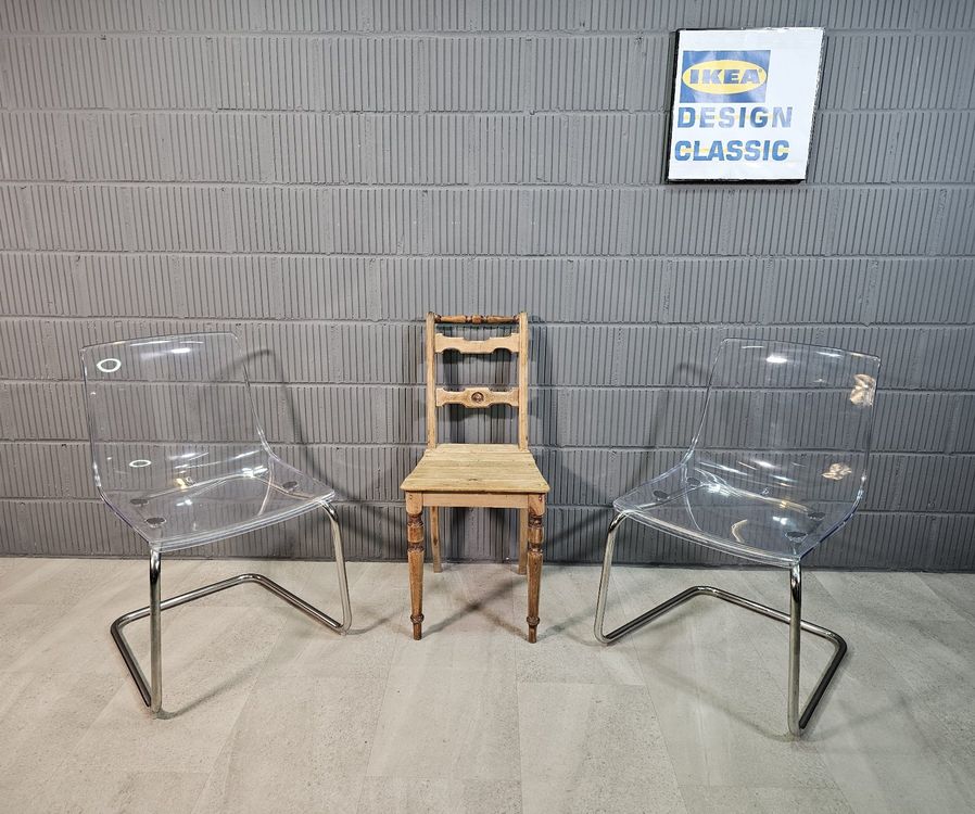 2x IKEA Tobias Chair Carl Öjerstam Acryl Freischwinger Stuhl (Gebraucht ...
