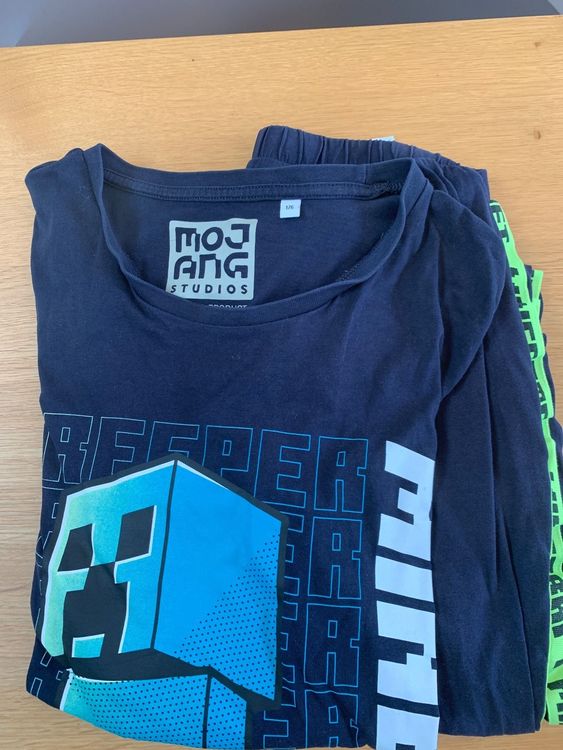 Pyjama Garçon Minecraft – Manches Longues Avec Steve Vs Creepers | Taille 5 à 13 Ans, Coton Doux, Officiel