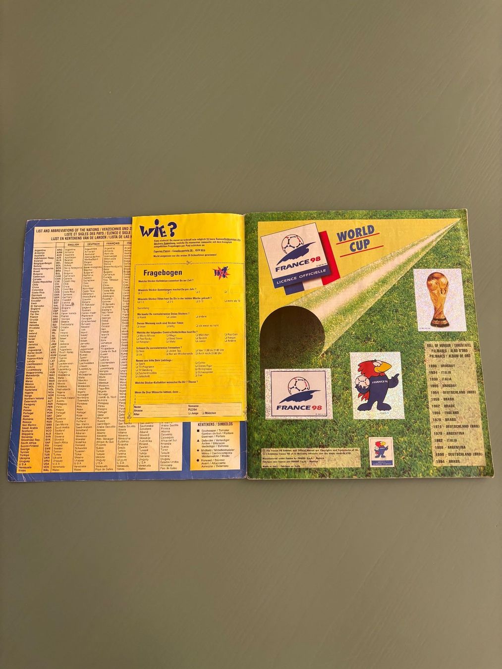 Panini Alben: Panini-Heft WM 1998 / Frankreich – Gebraucht aus Zürich von jimmy_12 1