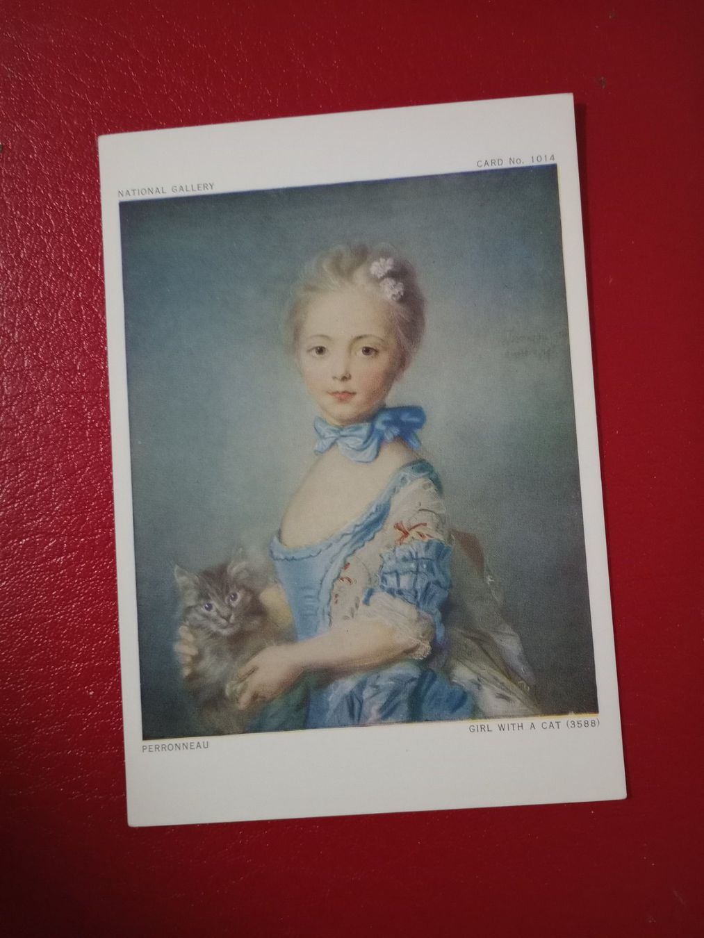 Cartes postales: AK Kunst Perronneau Mädchen mit Katze – D'occasion à Küttigen par Melisch1000