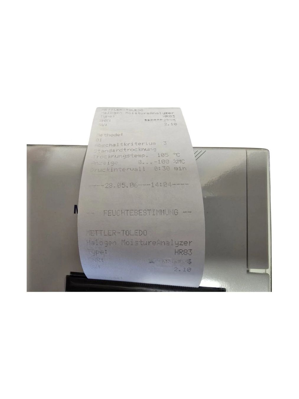 Mettler Toledo Misurare: Mettler Toledo HR83 Halogen Moisture Analyzer mit Printer – Usato da Wittinsburg venduto da Steierliq 5