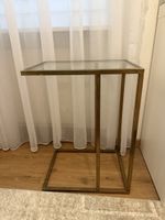 Beistelltisch Metall Glas goldfarben gebraucht