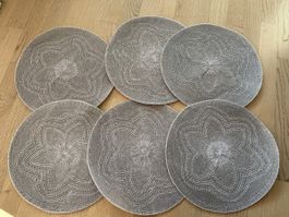 Platzsets 6teilig grau