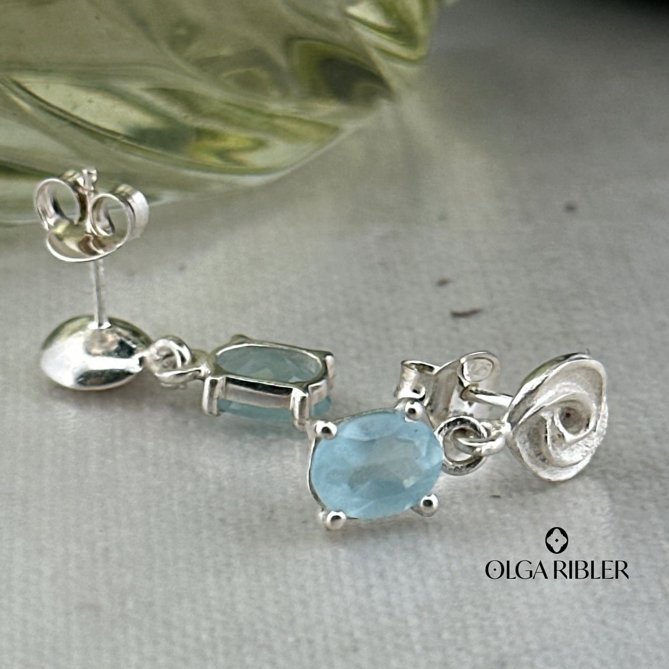 Olga Ribler Orecchini pendenti & Orecchini a lobo: Ohrstecker mit Aquamarin, Silber 925 – Nuovo (secondo la descrizione) da Luzern venduto da Schmuckoutlet 1