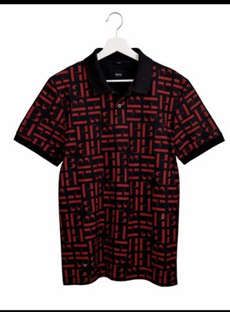 Hugo Boss Polo Shirt, Slim Fit, Men's Size L, Patterned