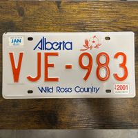 🇨🇦 Autoschild, Alberta VJE-983 - Kanada 