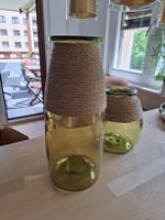 2er Set: Stilvolle Glasvasen mit Seil Deko - Herbstzauber!