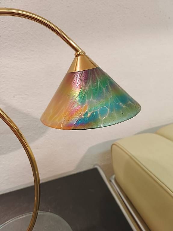Lampade: Vintage Tischlampe Glas farbig mit dimmer – Usato da Zürich venduto da style-and-design.zh 2