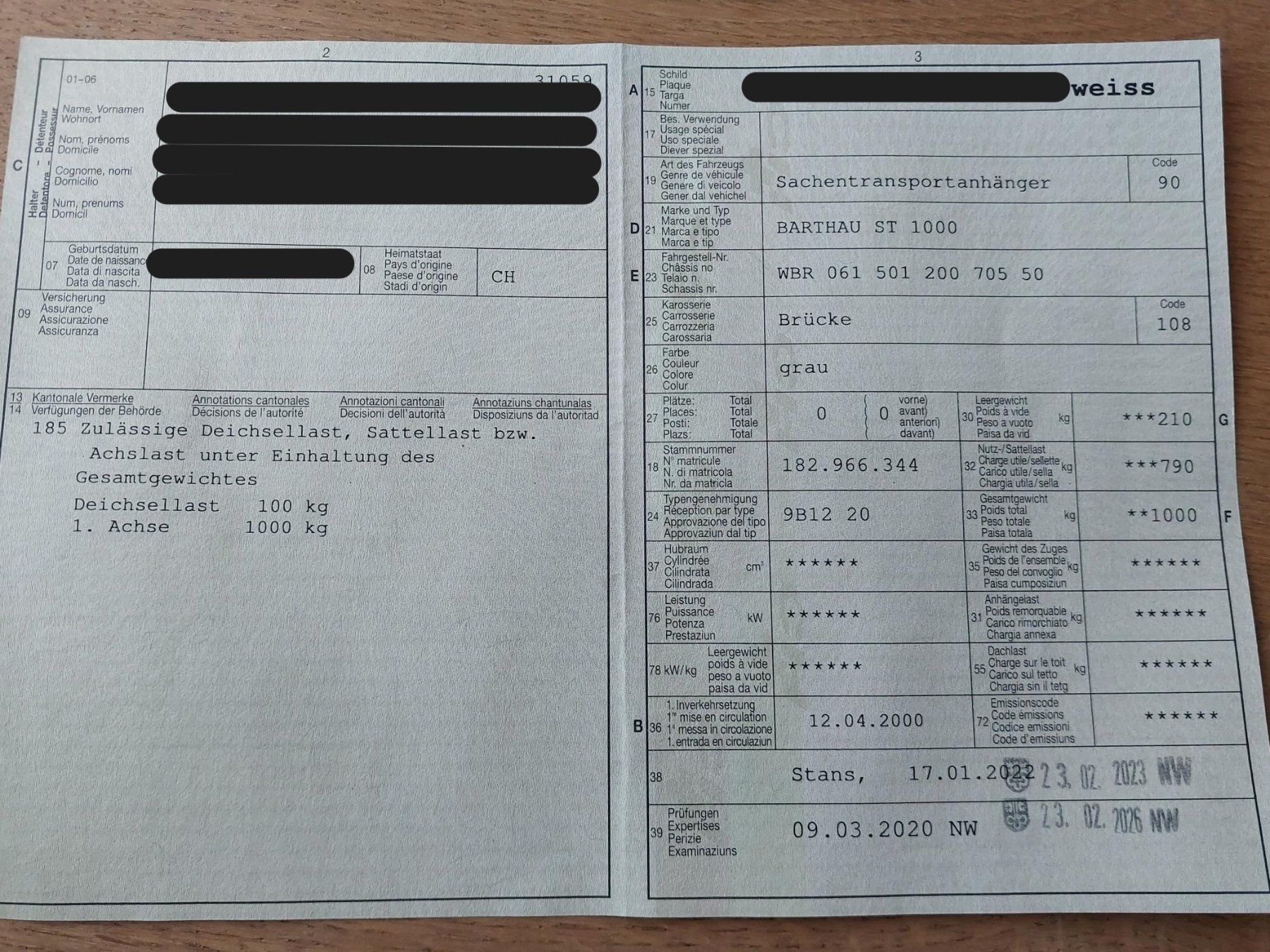 Barthau Rimorchi: Anhänger Barthau ST1000 – Usato da Stans venduto da adrosta 3