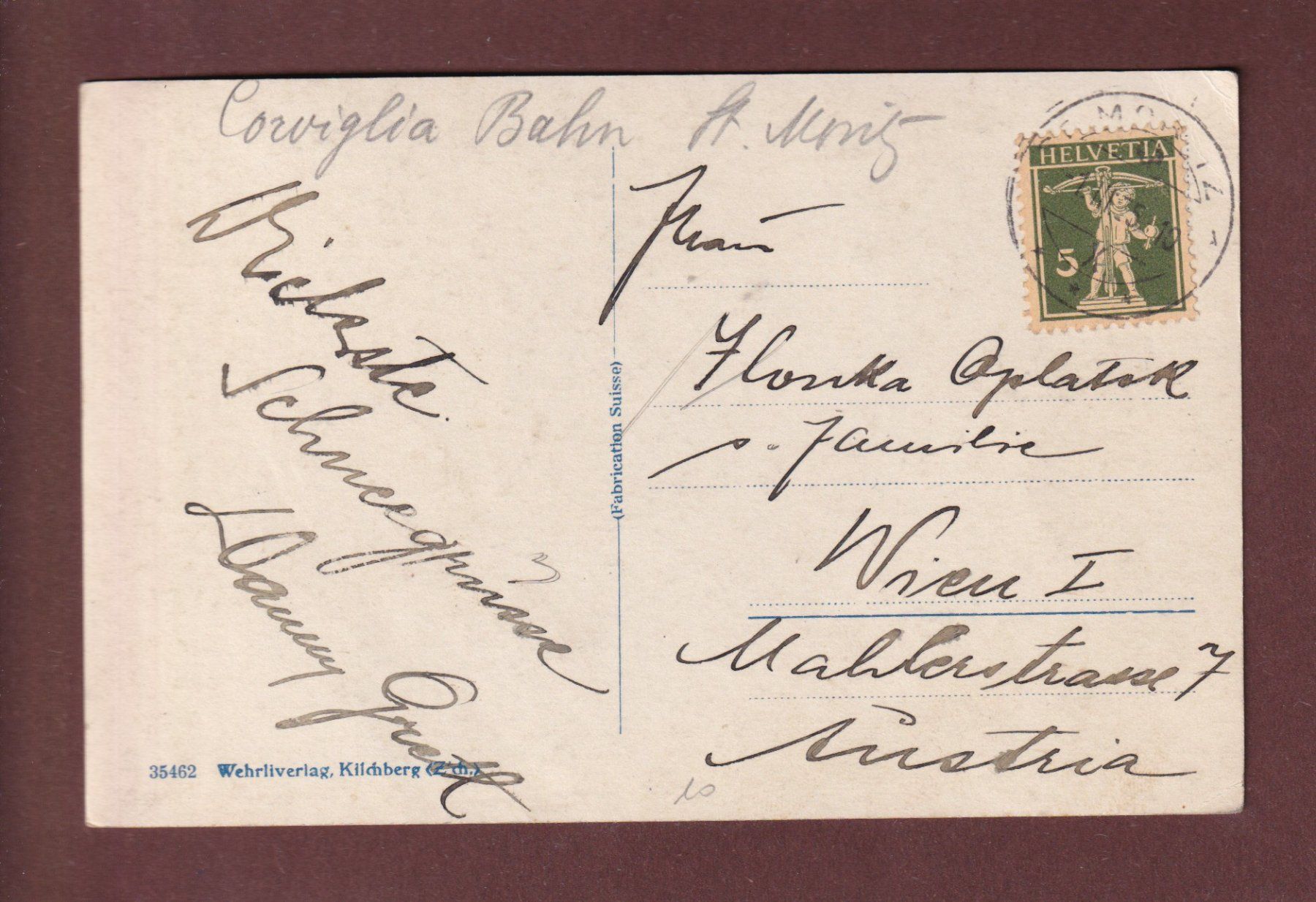 Cartes postales: ST. MORITZ - Corviglia-Bahn - 1935 – D'occasion à Pully par nicecards-shop 1