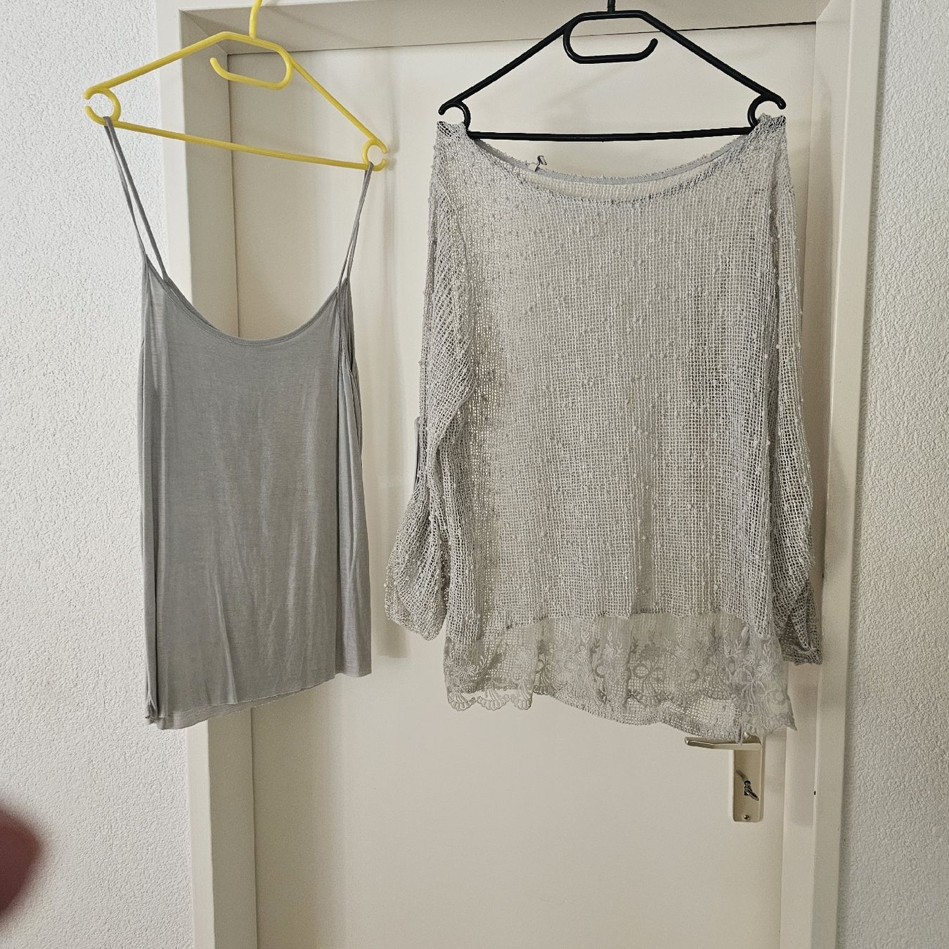 Blusen: Damen Pullover mit Top grau Spitze Strick gr 46 – Neu (gemäss Beschreibung) aus wolfhalden von 46464646 1
