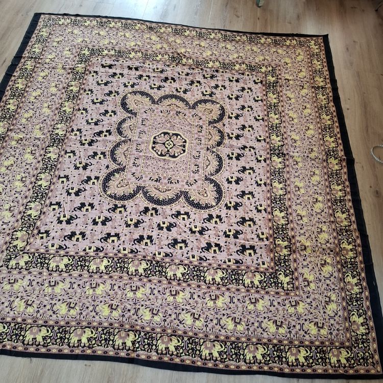 Mandala Elefant Duschvorhang – Braun, Vintage-Stil Mit Paisley-Muster, Inkl. 12 Haken, 183 X 183 Cm