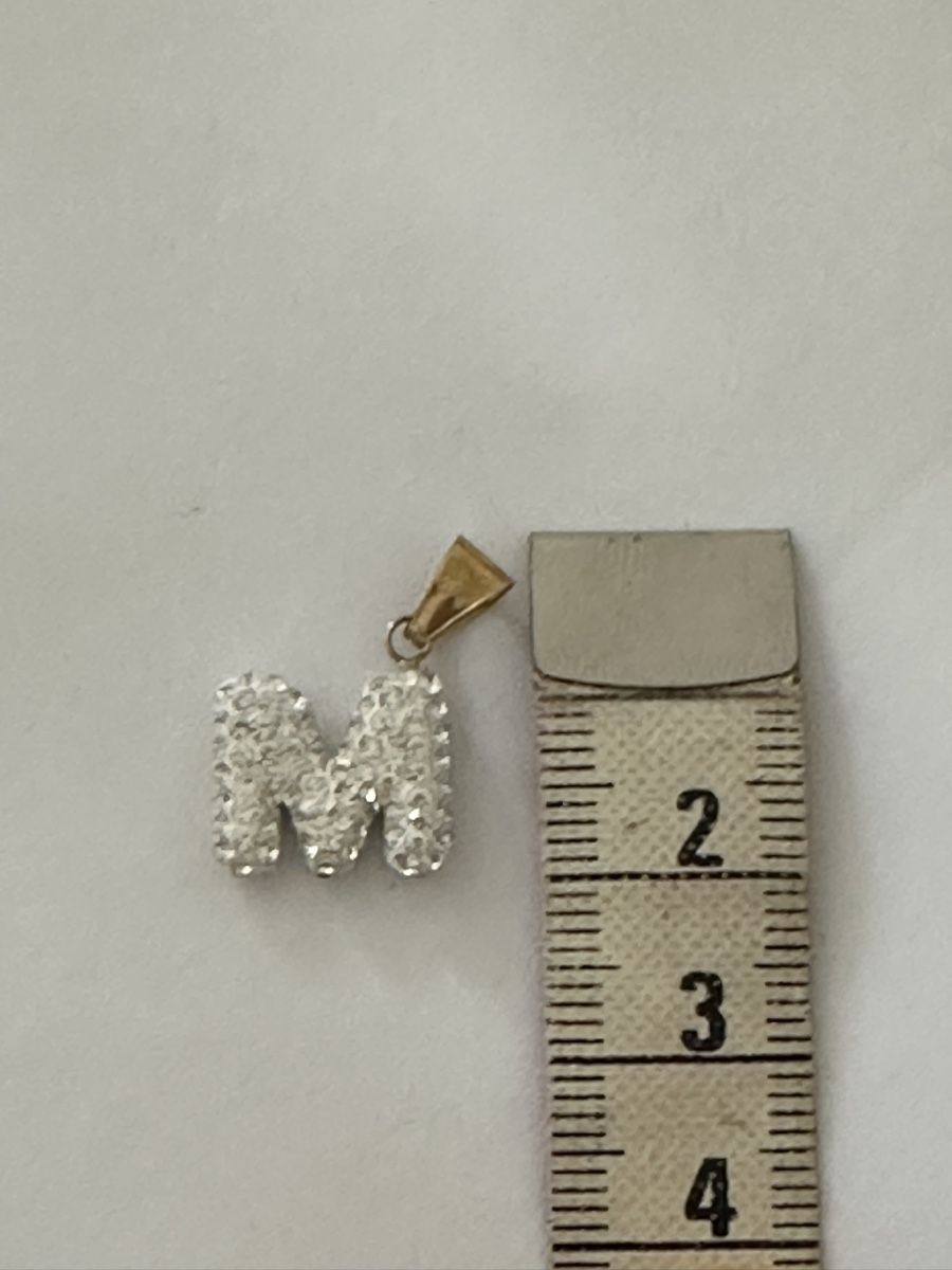 Pendentifs: Pendentif lettre M strass or jaune véritable  – D'occasion à Montreux par luc_w7cx 1