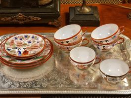 Japanisches Porzellan Set Kutani Stil – Tassen & Teller
