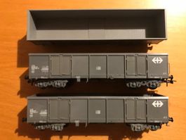 3x SBB Hochbordwagen 1x Roco 2x Liliput
