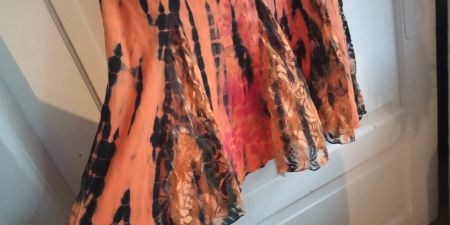 NEU Sexy Maxikleid mit Spitzen Batik Hippie Punk Festival M