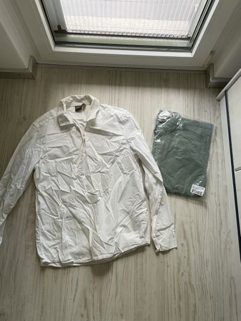 2x Men's shirts, size M, white and green like new! ASOS