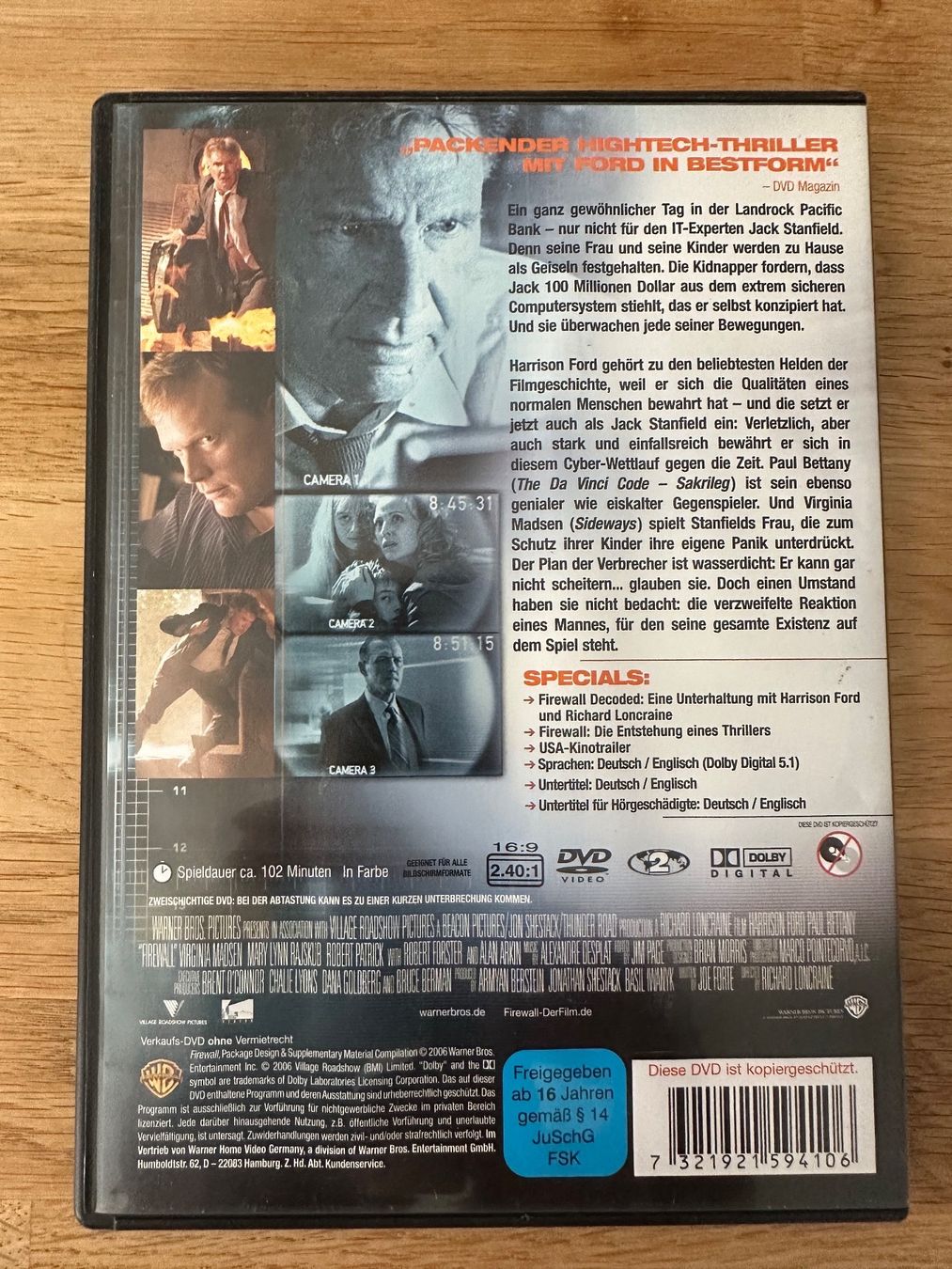 Tutti i DVDs: DVD Harrison Ford Firewall – Usato da Kestenholz venduto da Inna09 1