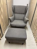 Sessel mit Hocker grau Ikea
