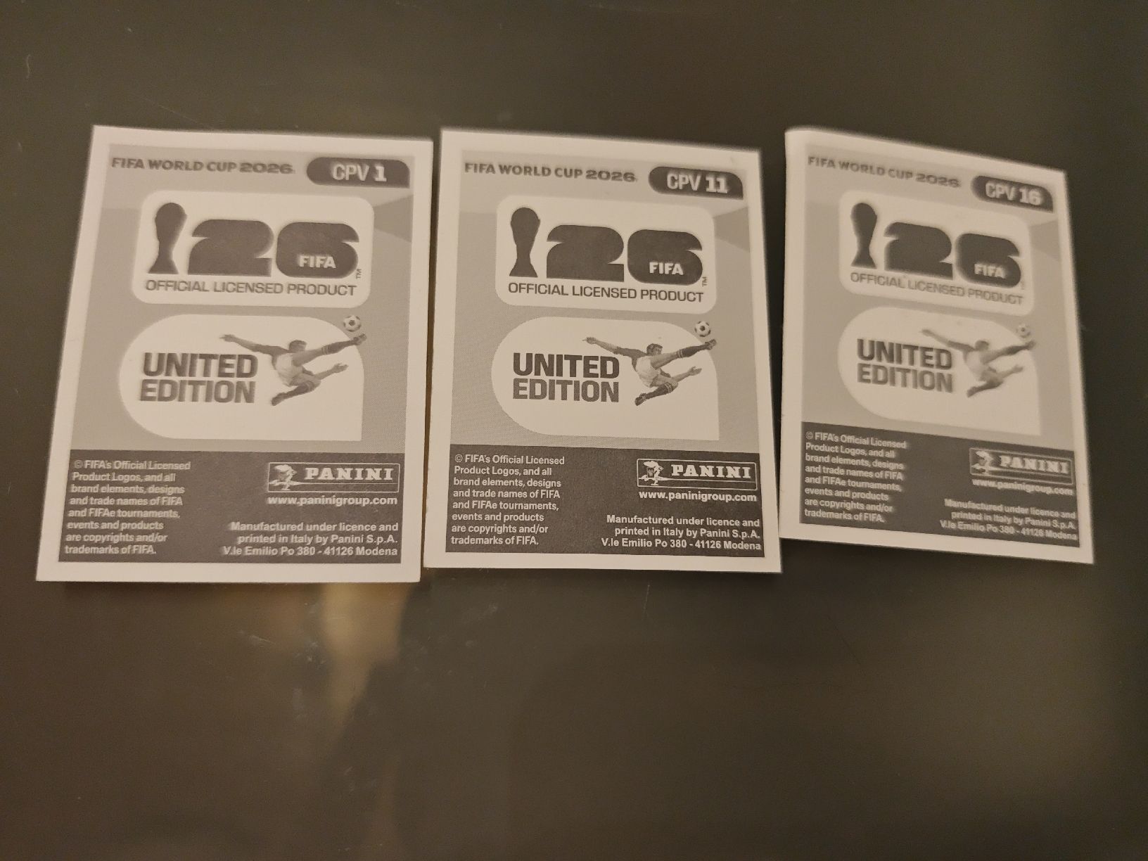 Panini Sammelbilder & Trading cards: PANINI CPV 1,11,16 – Neu (gemäss Beschreibung) aus Sulgen von 34j_p6s2