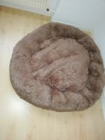 Hundebett flauschig weich 120 cm braun fluffy Bett rund Neu
