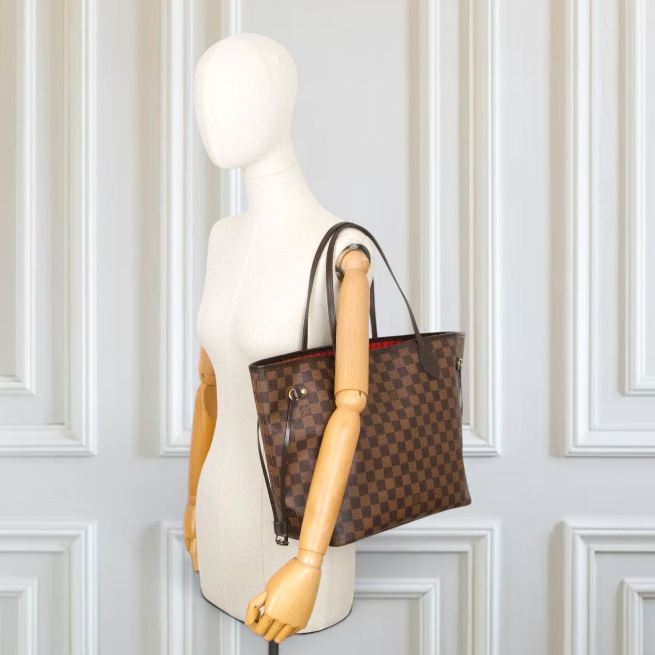 Louis Vuitton Borse da donna: Louis Vuitton Neverfull MM Damier ebène – Usato da Binningen venduto da Designerlabels 1