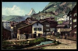 AK Zermatt, Partie im Ort, Cervin