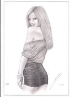 Dessin original, Portrait Bella thorne ,  signé