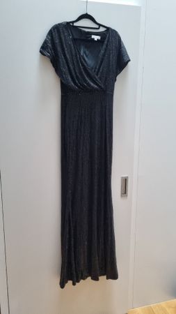Abendkleid Pailletten schwarz Grösse L 