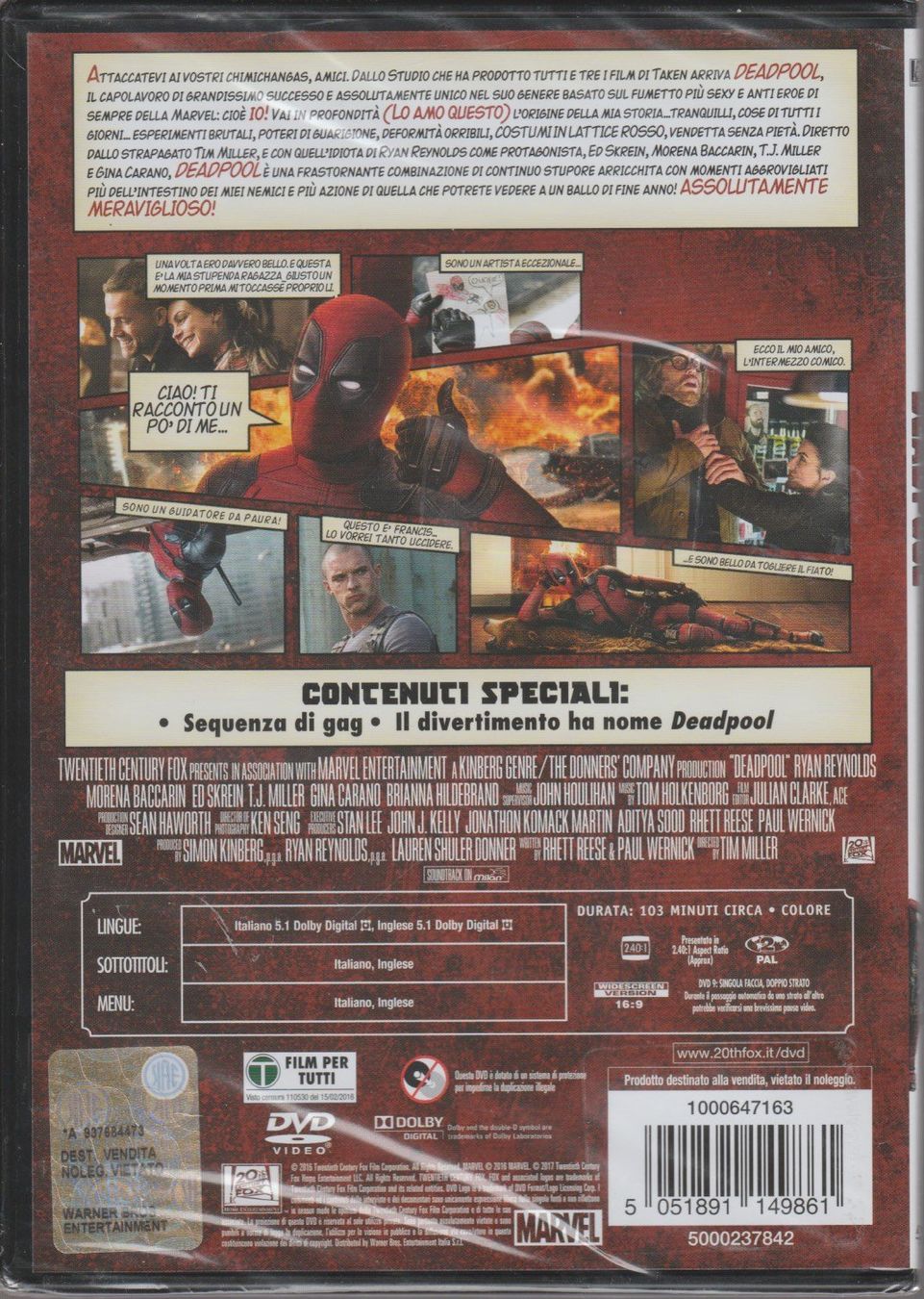 Tous les DVDs: DVD MARVEL DEADPOOL  Italiano new – Neuf avec emballage d'origine à Vezia par Aquarius_Age 1
