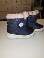 Kinder Schneeschuhe Grösse 23 dunkelblau mit rosa Futter