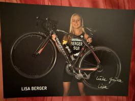 Autogrammkarte Lisa Berger Triathletin mit Widmung