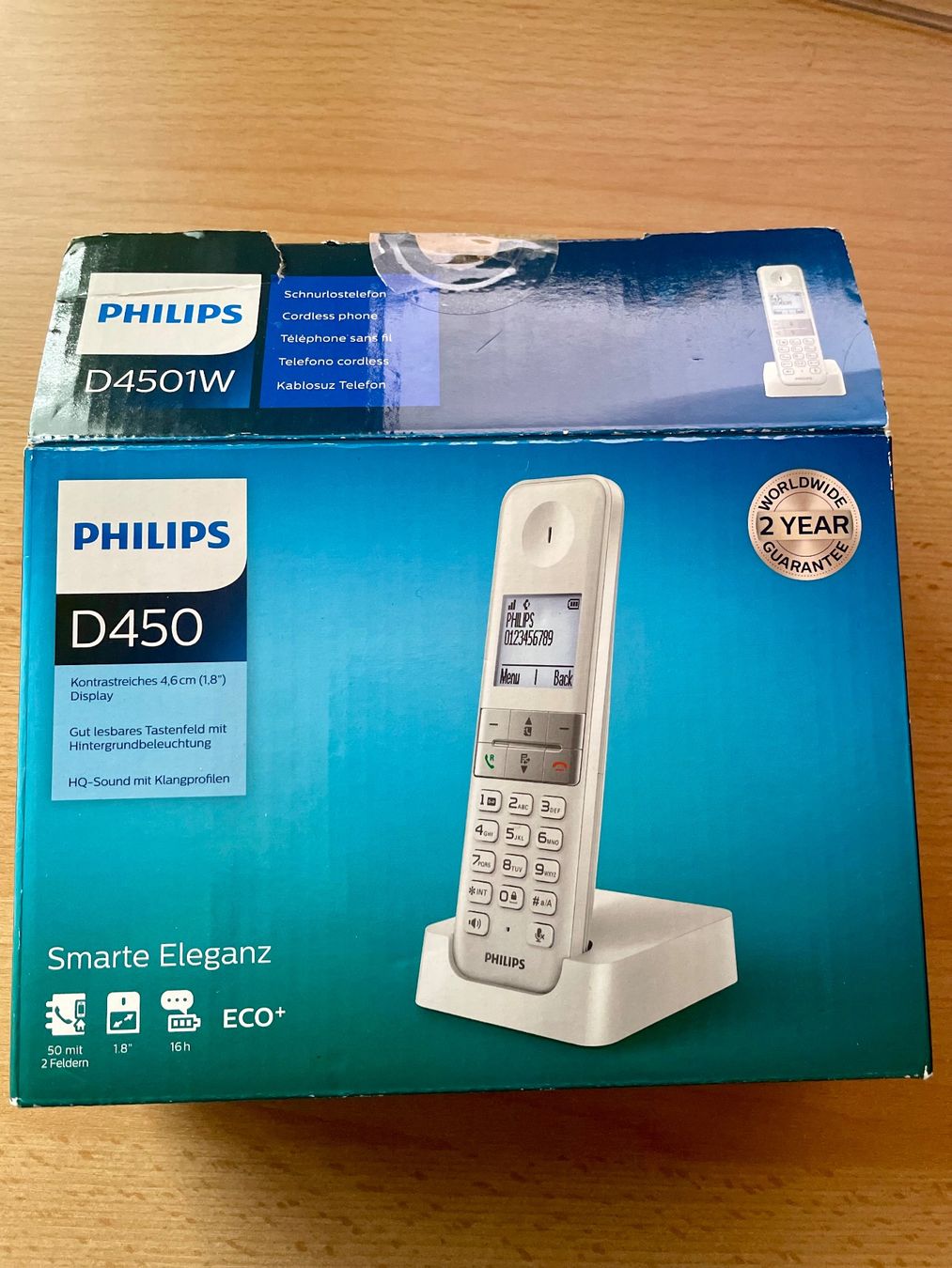 Philips Telefoni: Schnurrlos Telefon, Marke: "Philips D4501W/38 – Usato da Glarus venduto da hugenmatter