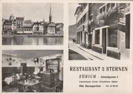 Zürich-Restaurant 3 Sternen-Schmidgasse 3- gelaufen 1963