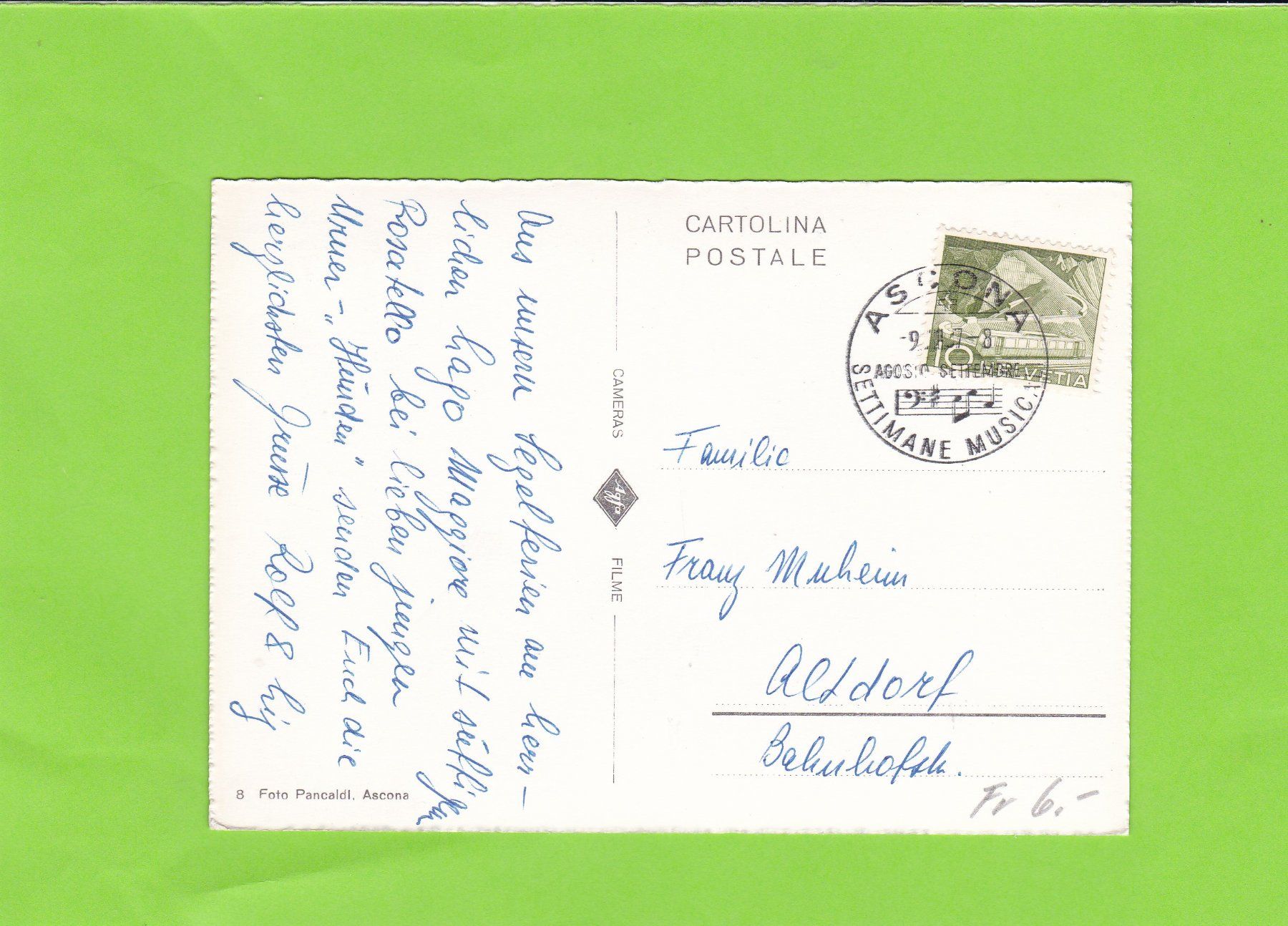 Cartoline postali: Ascona – Usato da St. Peterzell venduto da neckertal 1