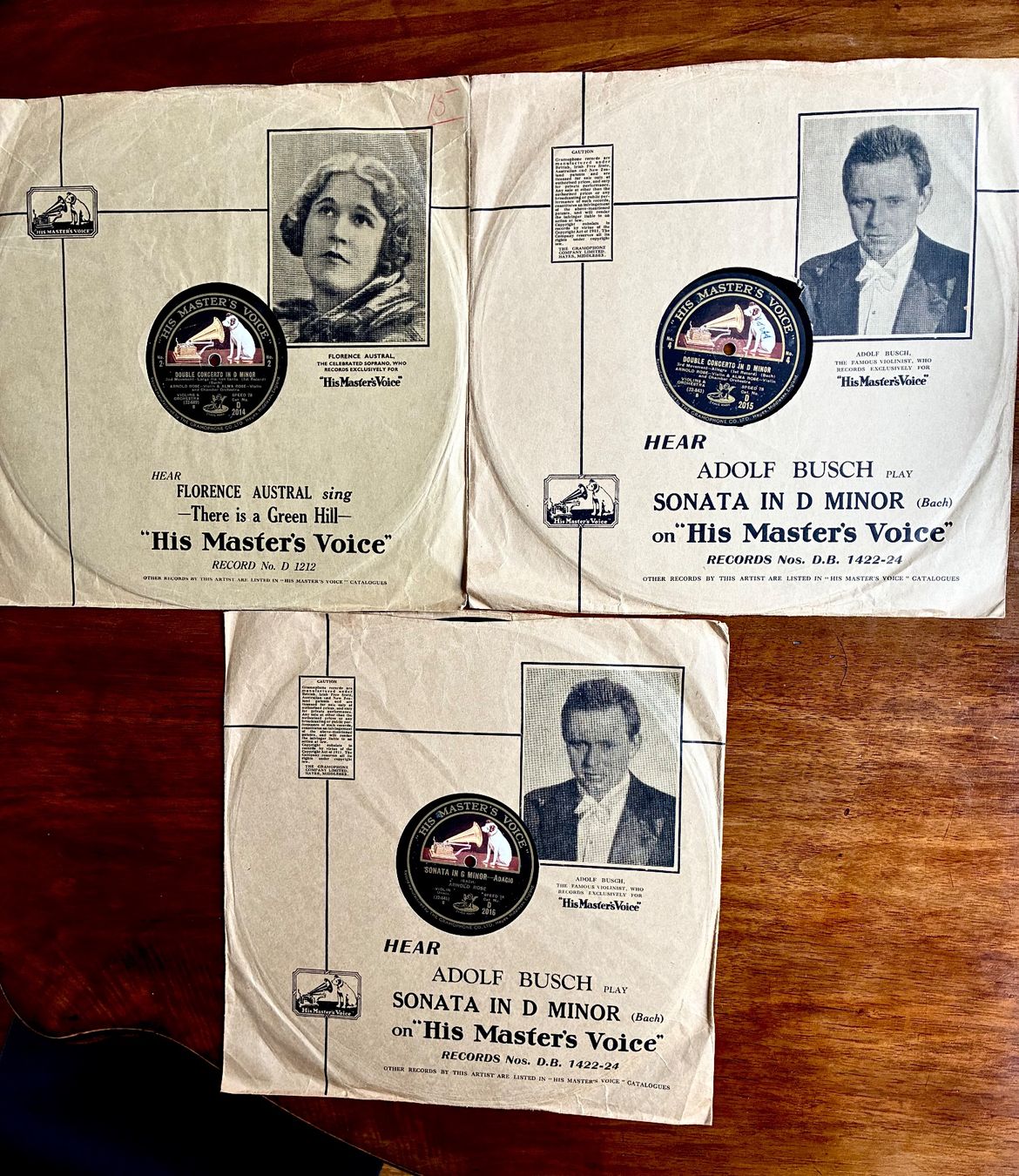 Schallplatten: 3 Schellackplatten ARNOLD & ALMA ROSE Violine, historisch – Gebraucht aus St.Gallen von Leerer 2