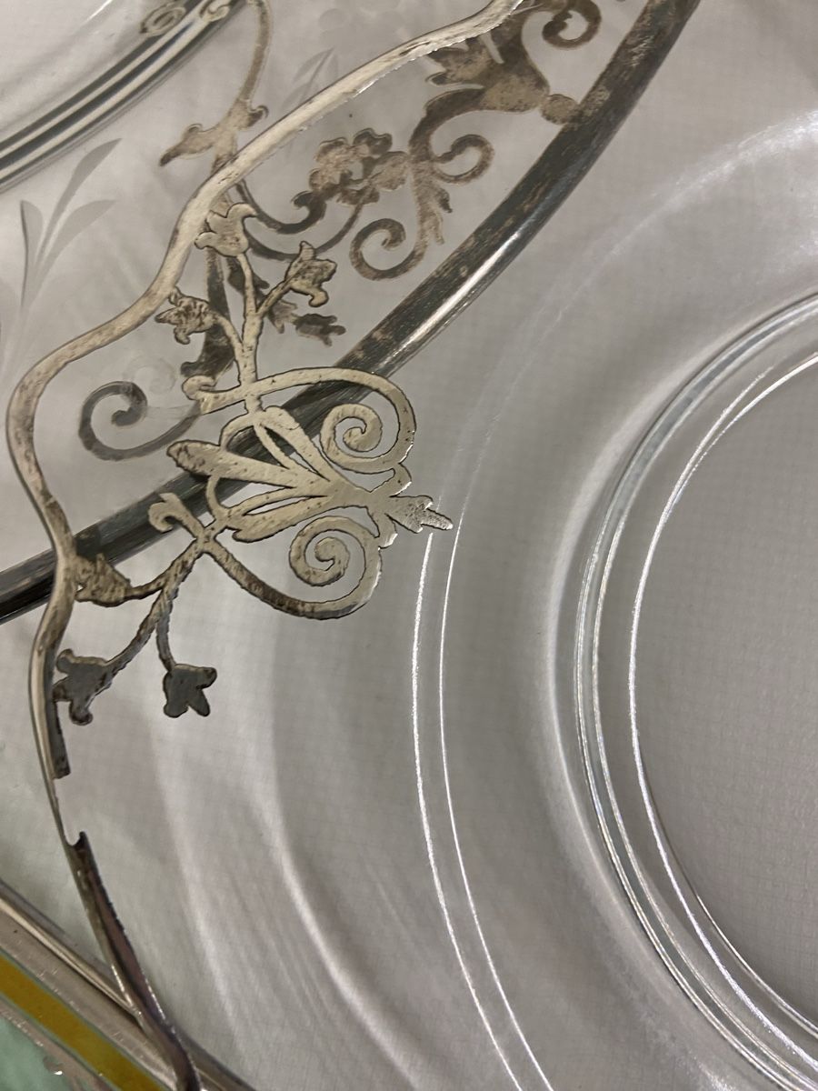 Piatti: Dessertteller, Glas mit Silberdekor, 4 Stk. – Usato da Dietikon venduto da brocki-eyra 3